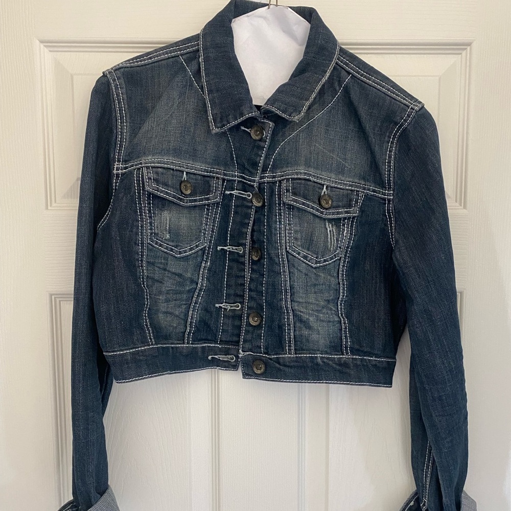 Denim crop jacket